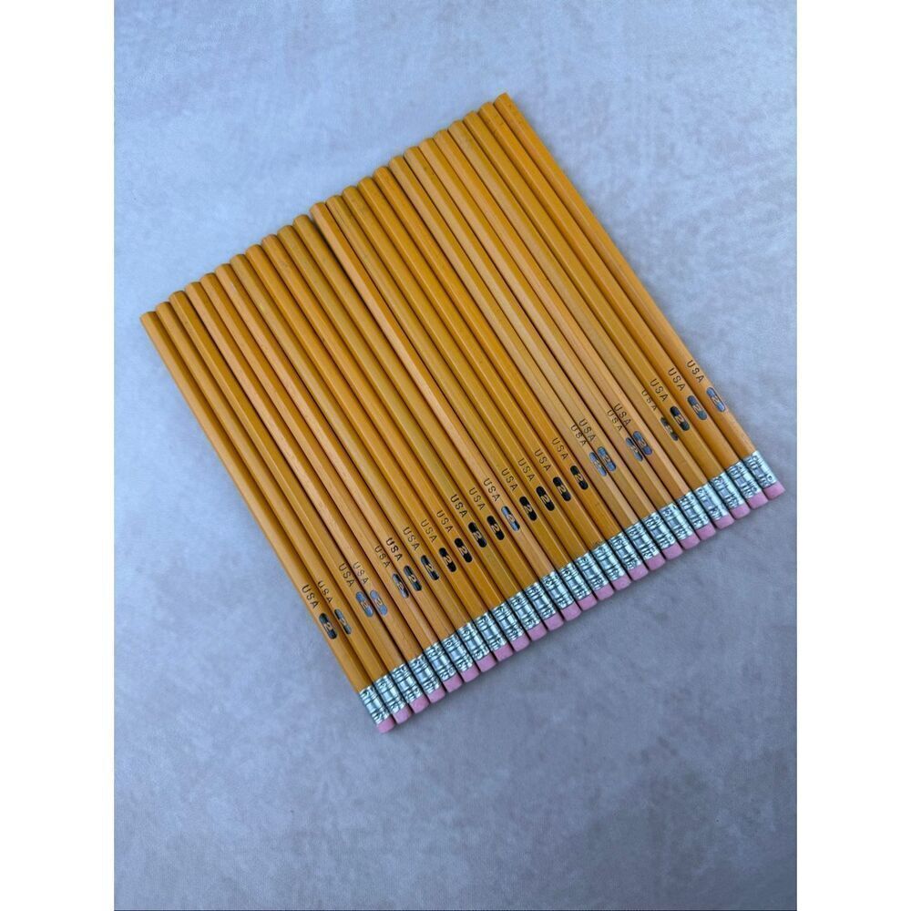 Vintage USA Made Pencils Lot of 24 Unused #2 Yellow Wood